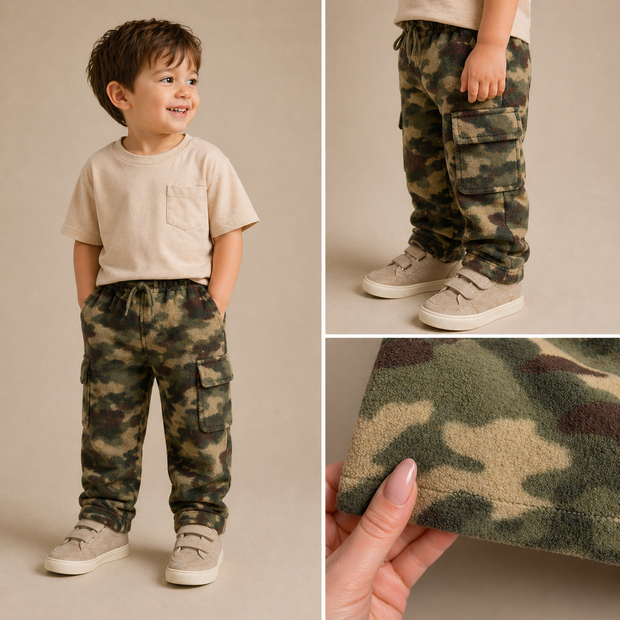 Kids Camo Cargo Pants