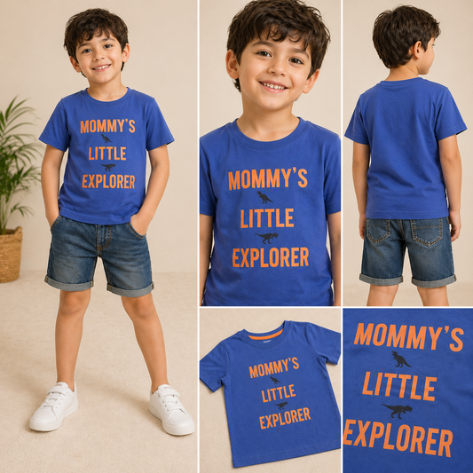 Kids Printed Cotton T-Shirt – “Little Explorer”