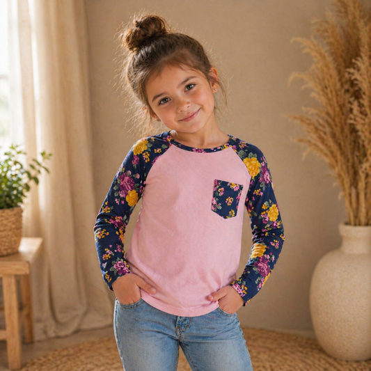 Girls Printed Long Sleeve T-Shirts – Mixed Designs