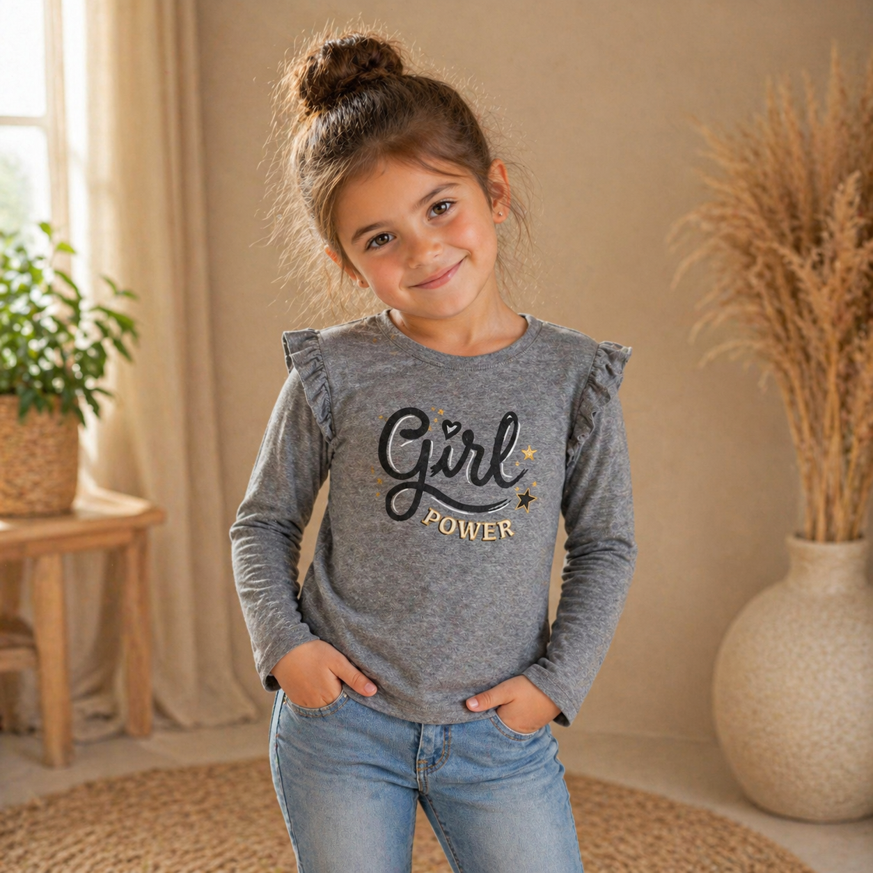 Girls Printed Long Sleeve T-Shirts – Mixed Designs