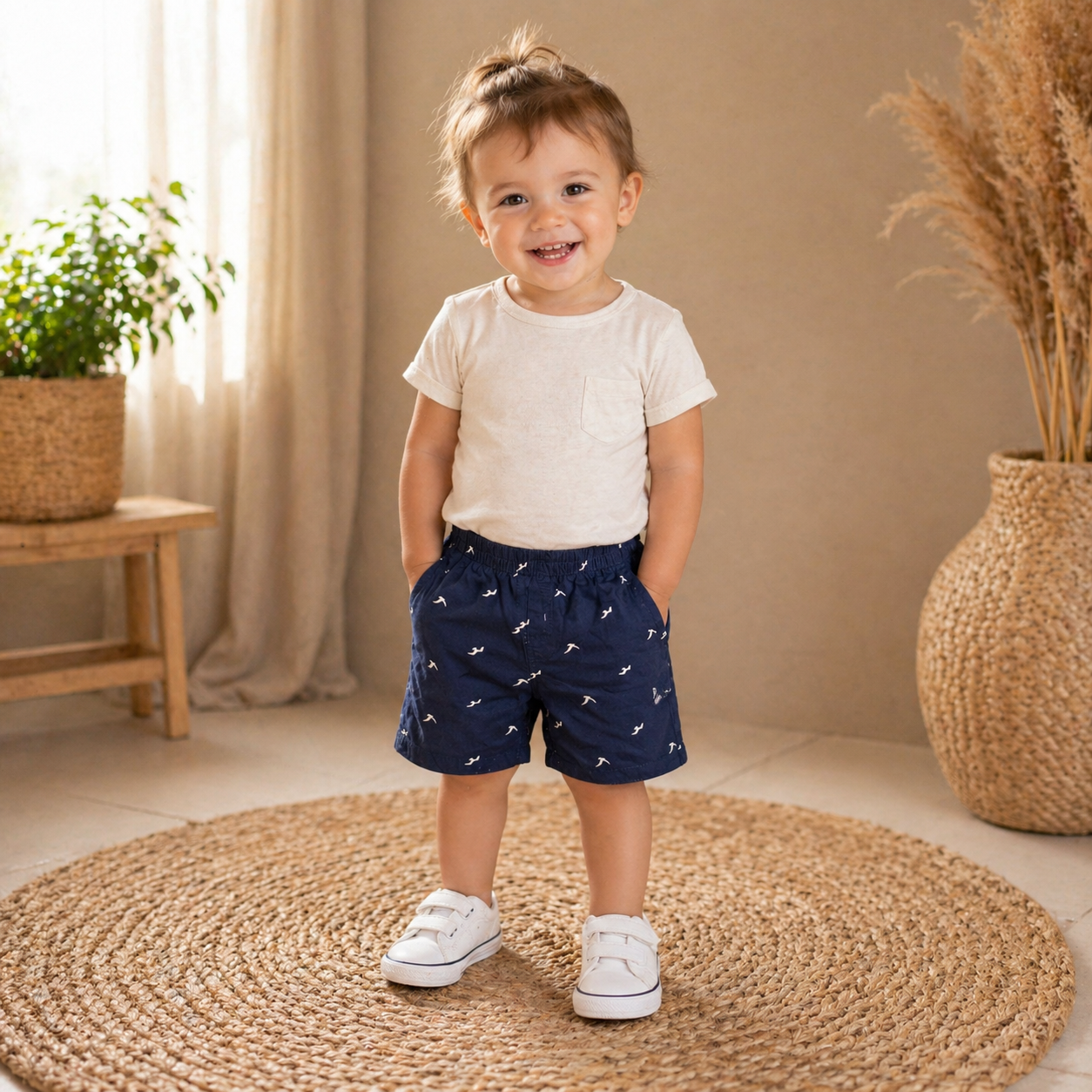 Baby Boys Printed Cotton Shorts