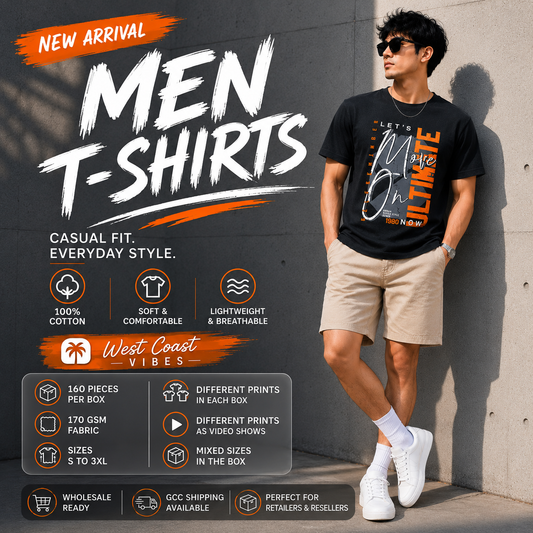 Men's Printed T-Shirts – Mixed Prints - 160 Pieces