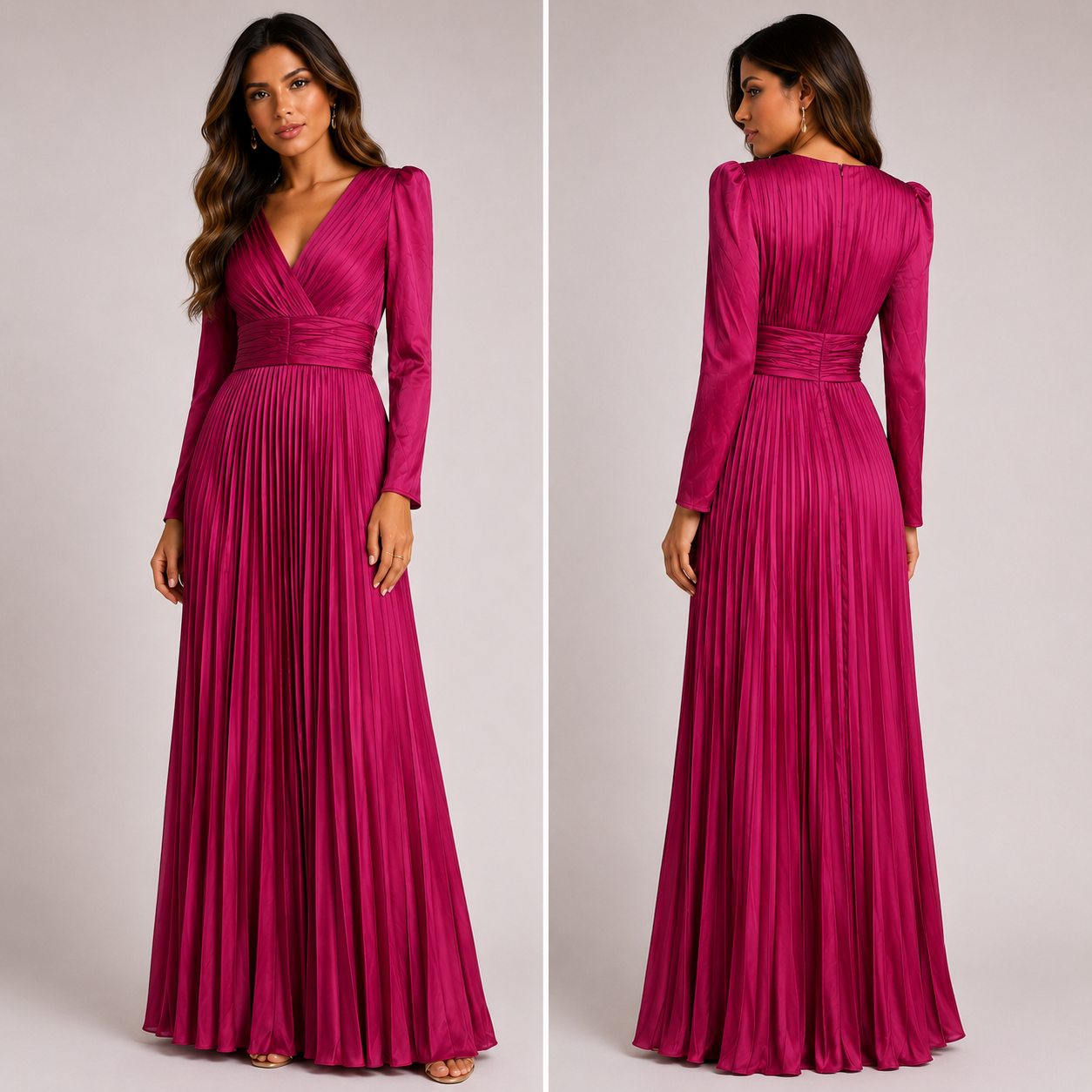 Fuchsia Satin Elegance Gown