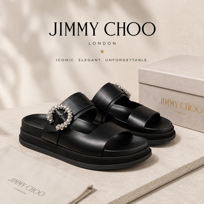 Jimmy Choo Marga Crystal-Embellished Open-Toe Slides