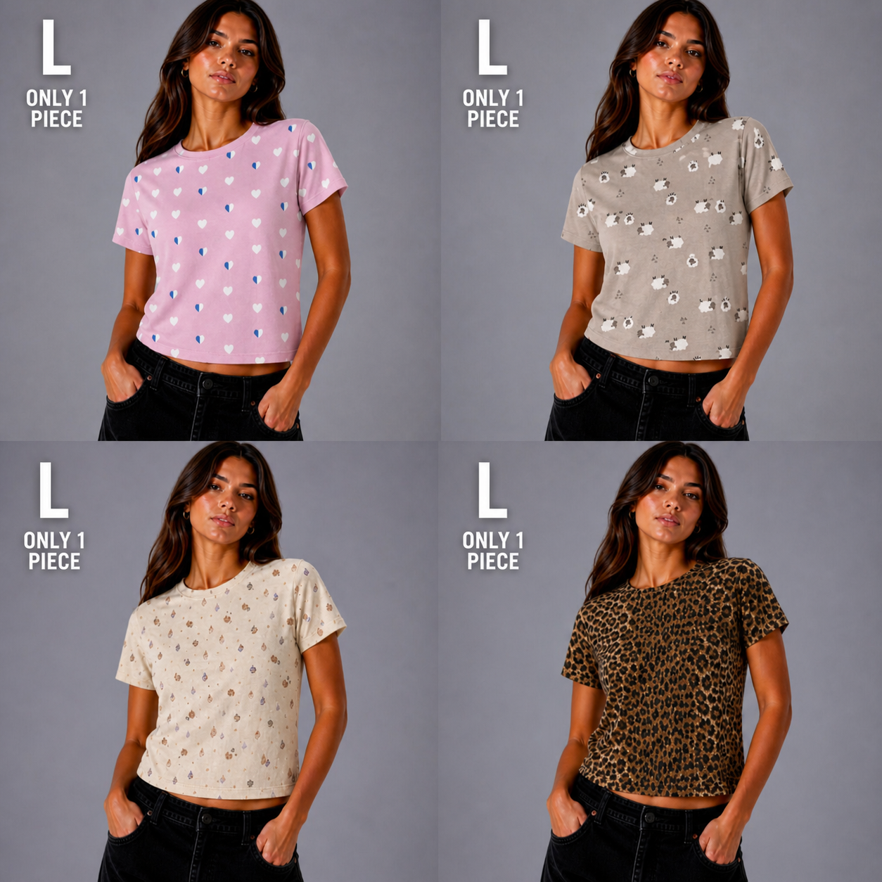 13-Piece Printed T-Shirt Bundle – Mixed Designs