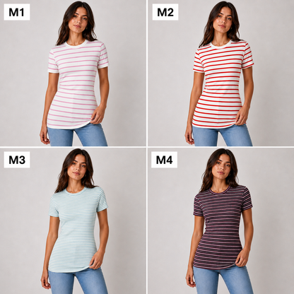 Soft Ribbed Stripe T-Shirt