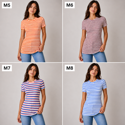 Soft Ribbed Stripe T-Shirt