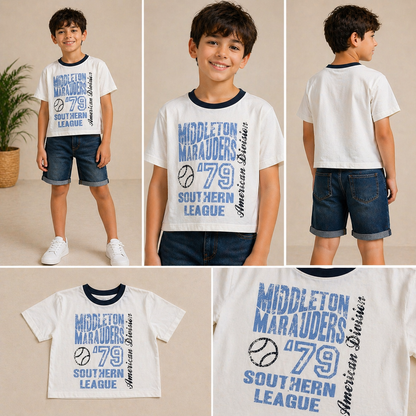 Boys Varsity Print Cotton T-Shirt – Casual Tee