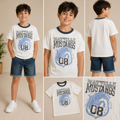 Boys Varsity Print Cotton T-Shirt – Casual Tee