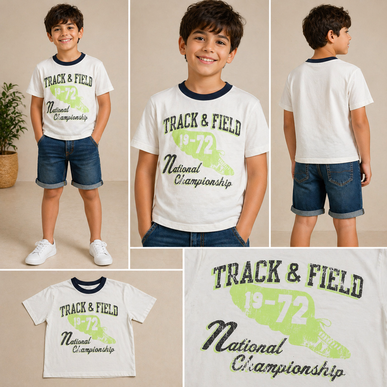Boys Varsity Print Cotton T-Shirt – Casual Tee