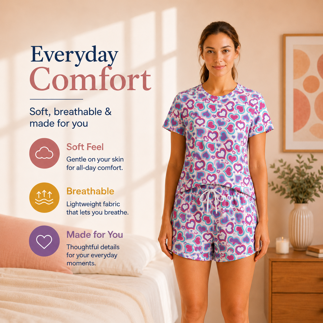 T-shirt/Short Two-Piece Pajama Set