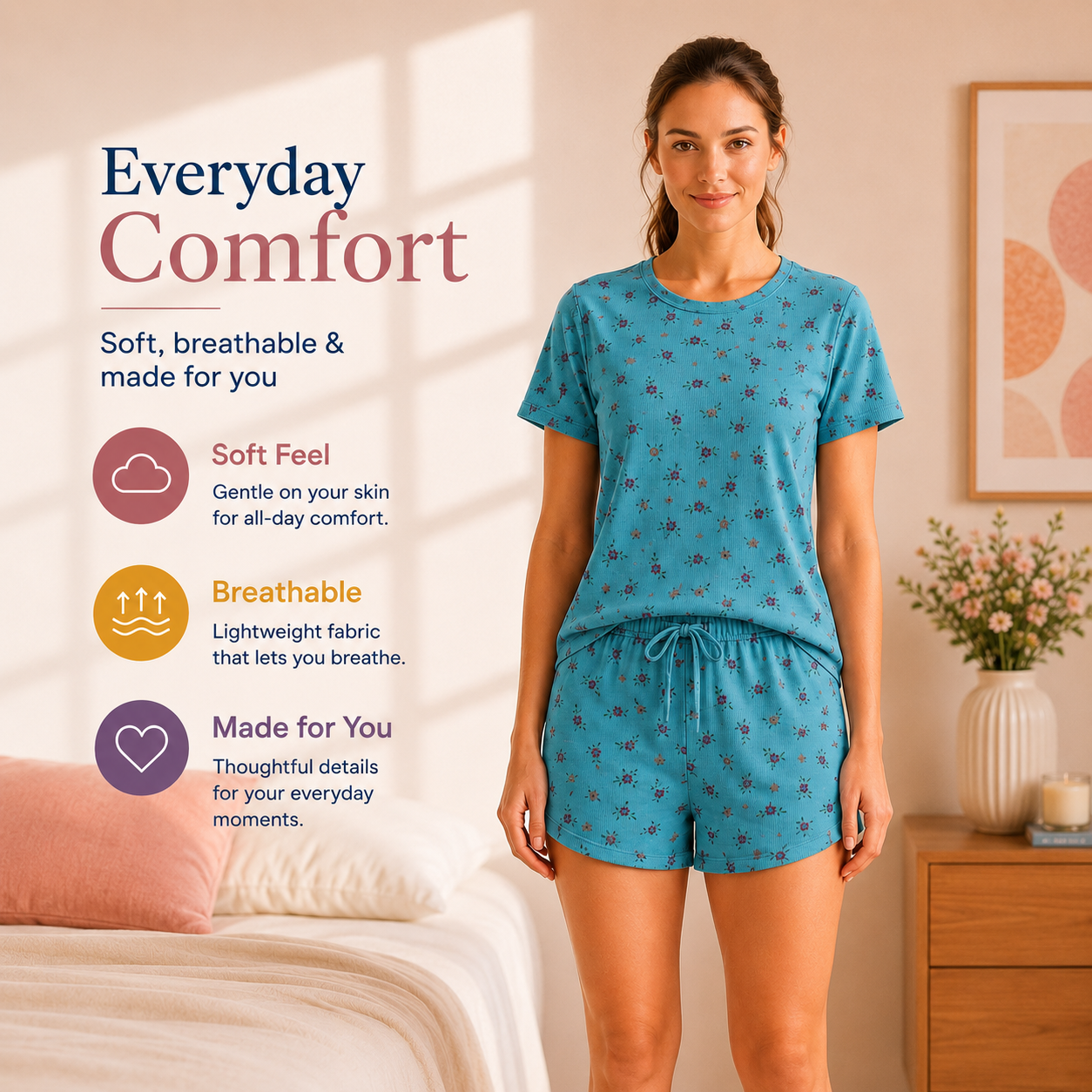 T-shirt/Short Two-Piece Pajama Set