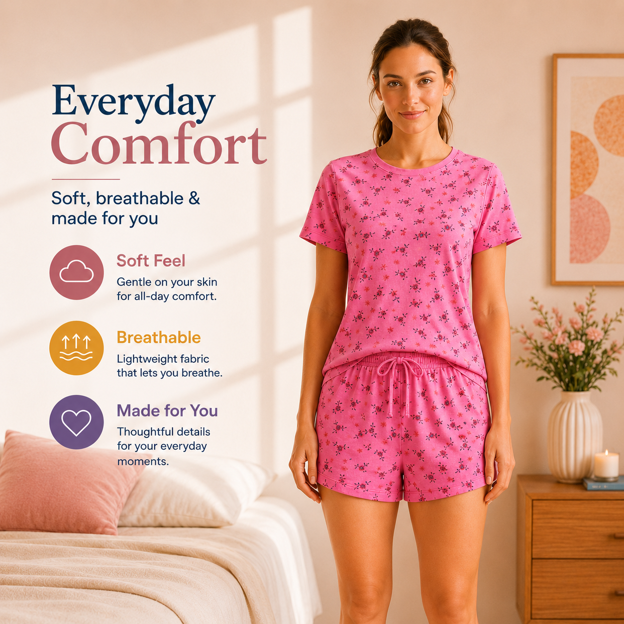T-shirt/Short Two-Piece Pajama Set