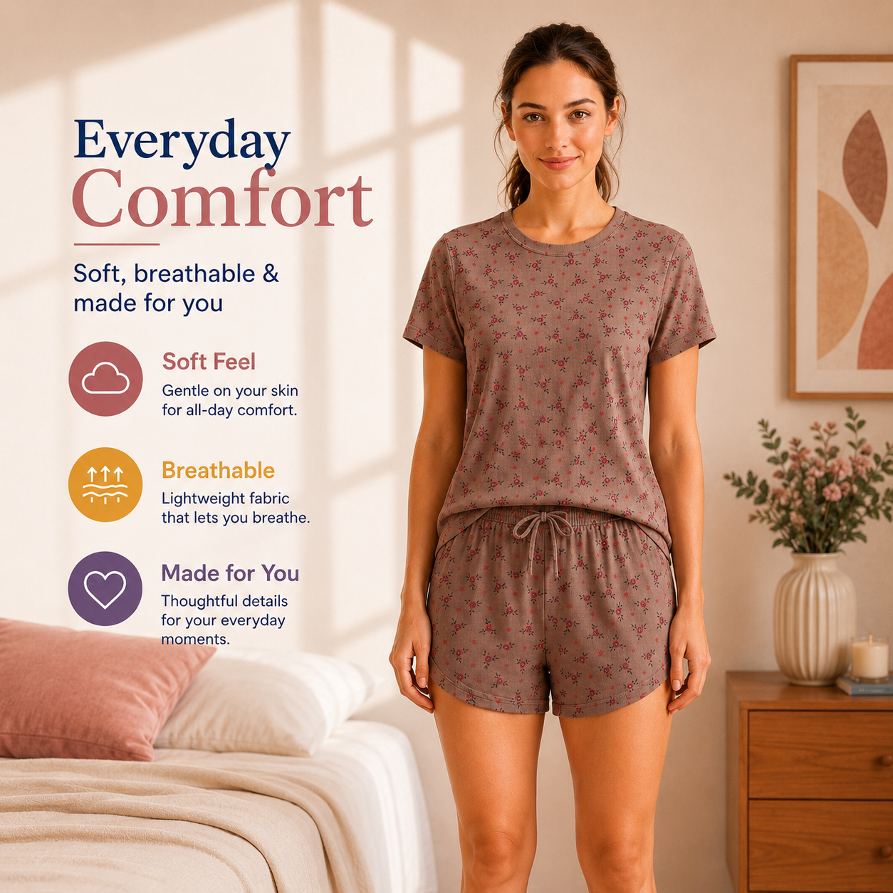 T-shirt/Short Two-Piece Pajama Set