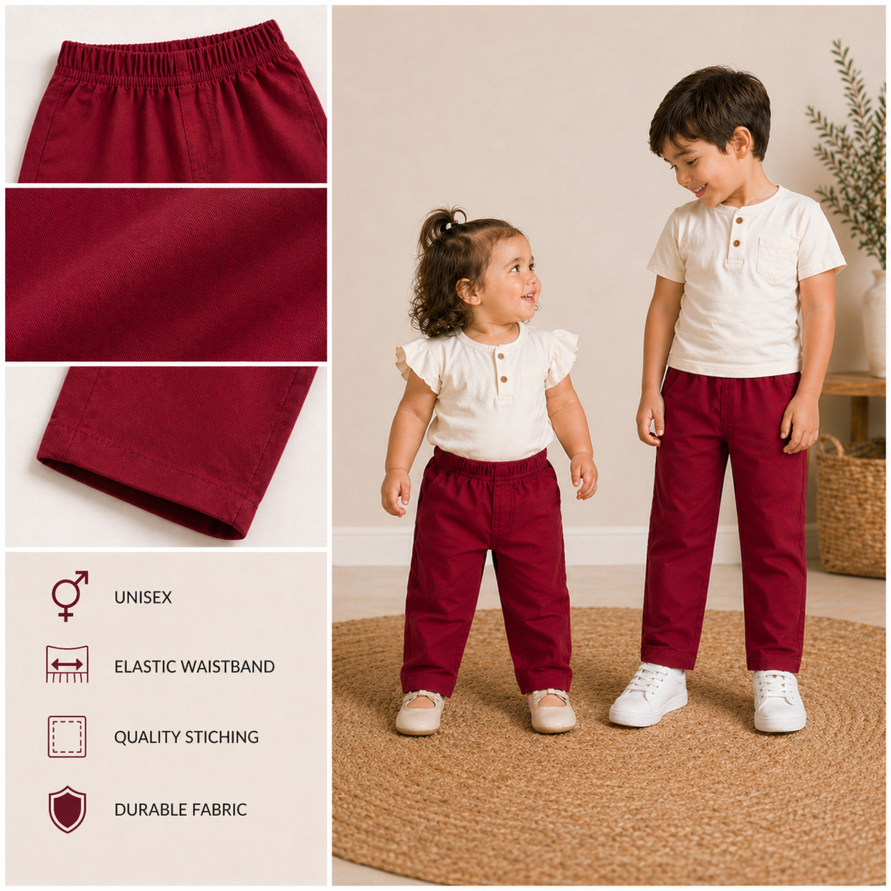 Kids Cotton Pants – Unisex