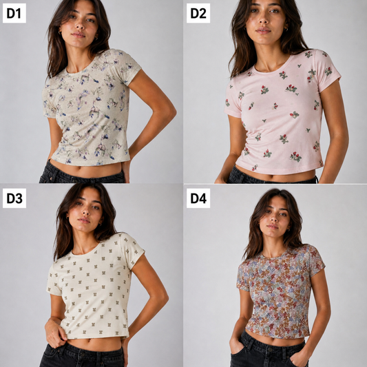 Printed Fitted T-Shirt – Ultra Soft & Stretchy (Multiple Designs)