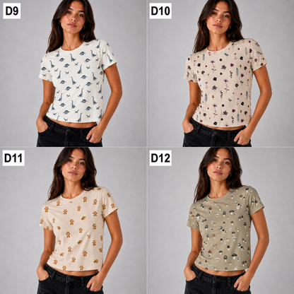 Printed Fitted T-Shirt – Ultra Soft & Stretchy (Multiple Designs)