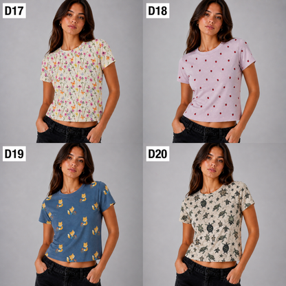 Printed Fitted T-Shirt – Ultra Soft & Stretchy (Multiple Designs)