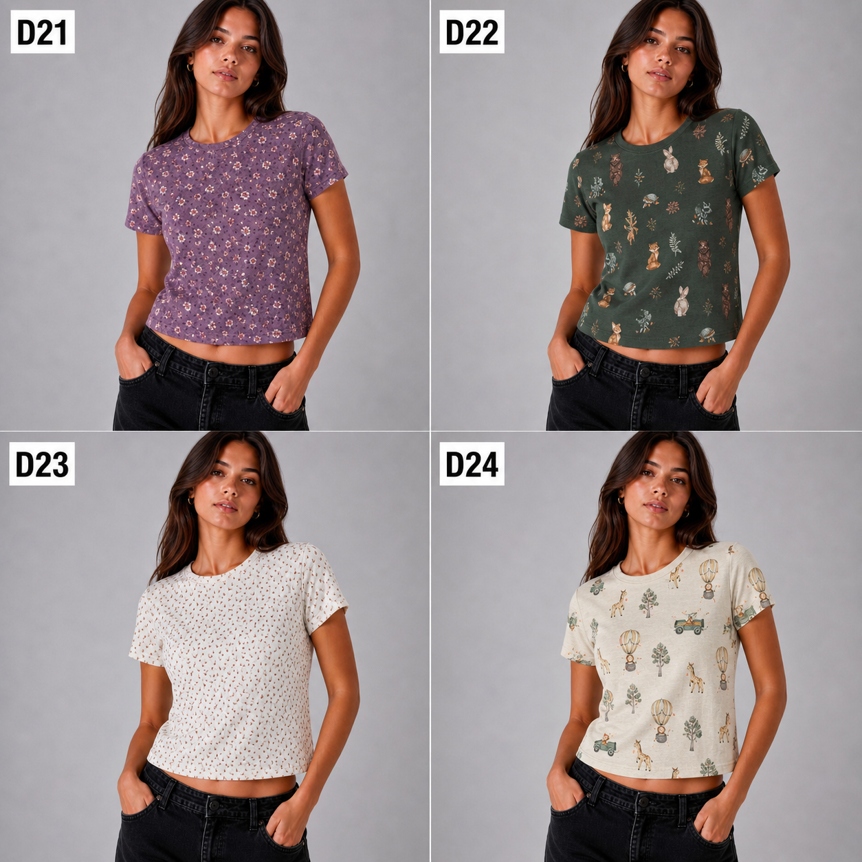 Printed Fitted T-Shirt – Ultra Soft & Stretchy (Multiple Designs)