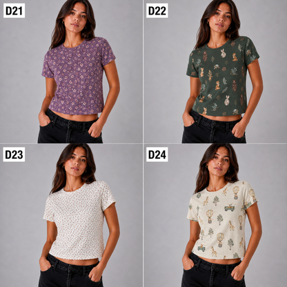 Printed Fitted T-Shirt – Ultra Soft & Stretchy (Multiple Designs)