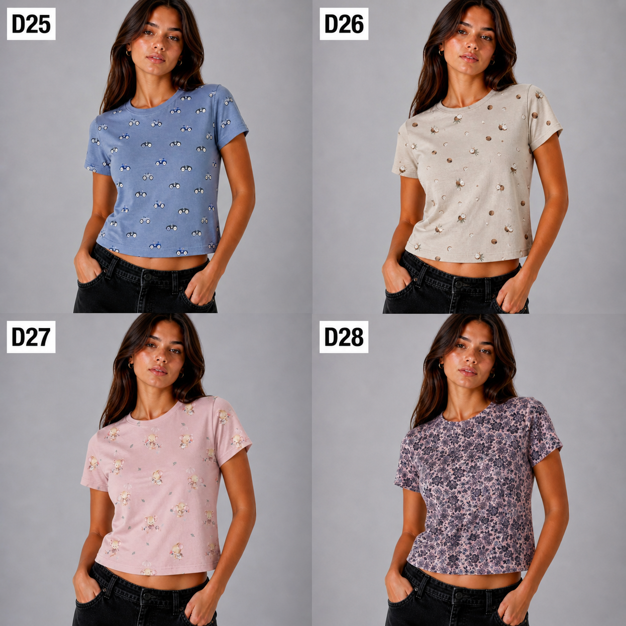 Printed Fitted T-Shirt – Ultra Soft & Stretchy (Multiple Designs)