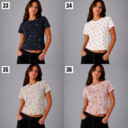 Printed Fitted T-Shirt – Ultra Soft & Stretchy (Multiple Designs)