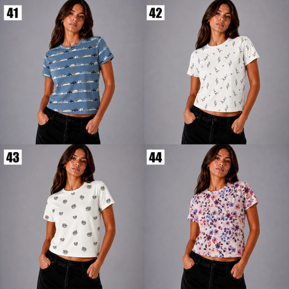 Printed Fitted T-Shirt – Ultra Soft & Stretchy (Multiple Designs)
