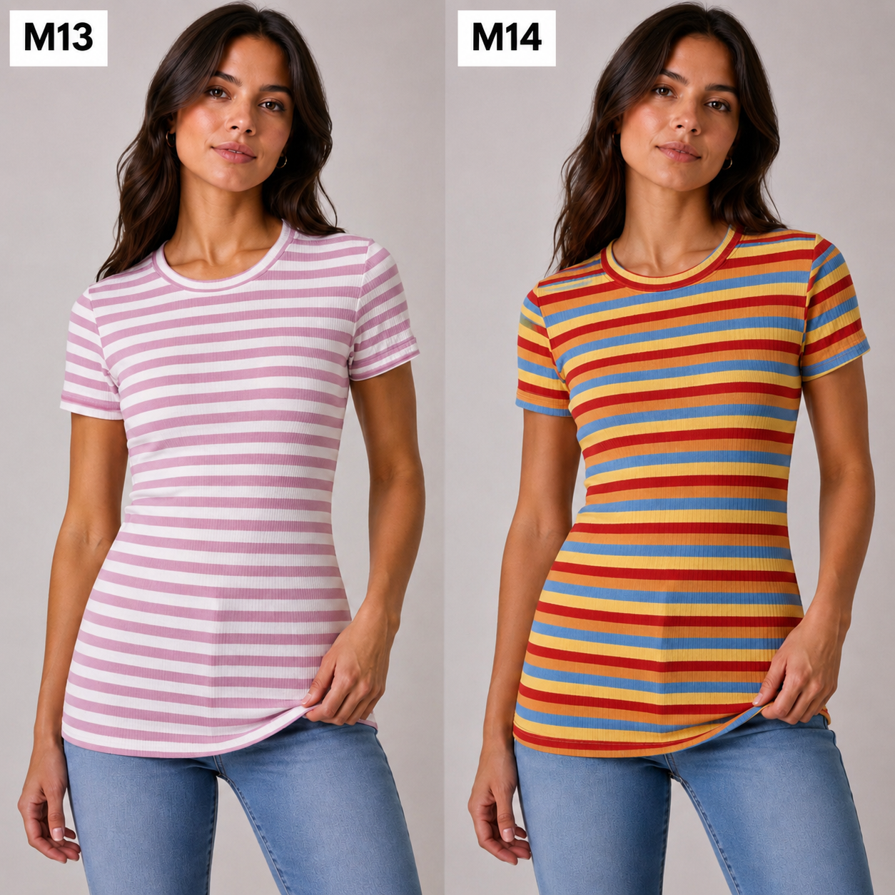 Soft Ribbed Stripe T-Shirt