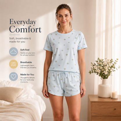 T-shirt/Short Two-Piece Pajama Set