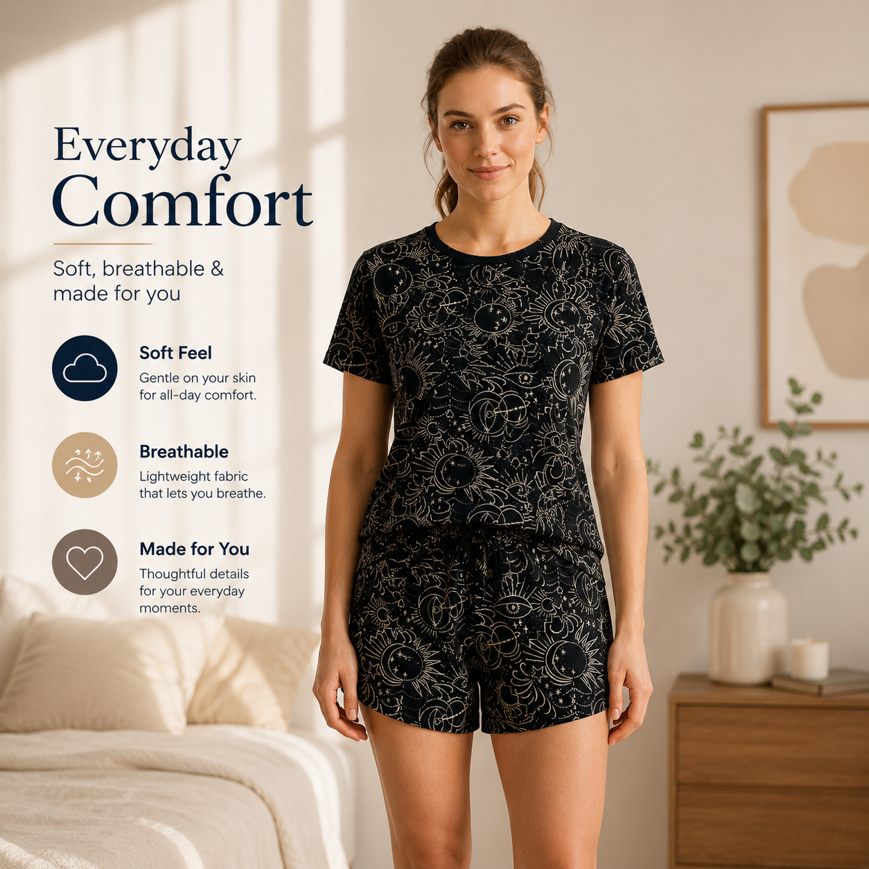 T-shirt/Short Two-Piece Pajama Set