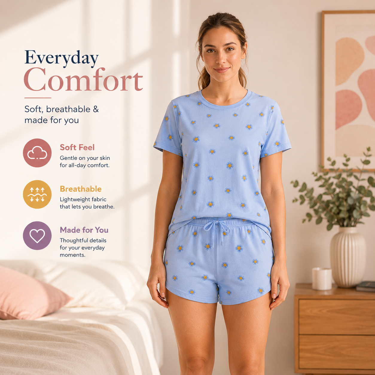 T-shirt/Short Two-Piece Pajama Set