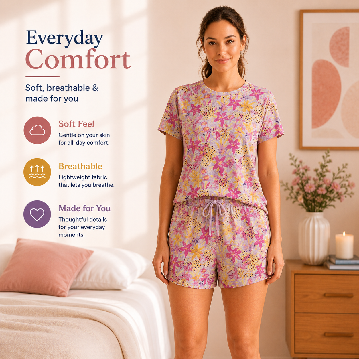 T-shirt/Short Two-Piece Pajama Set